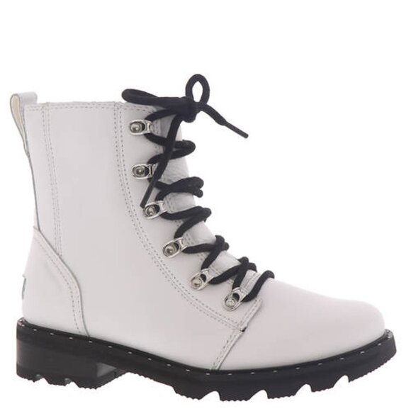 Sorel Lennox Waterproof Boot White Sz 11 White Stud Combat Boot 11 FREE SHIPPING - Picture 2 of 7